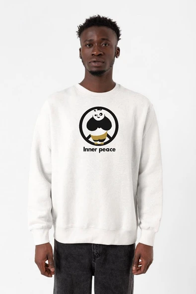 Kung Fu Panda Inner Peace Beyaz Erkek 2ip Sweatshirt ürün görseli 1