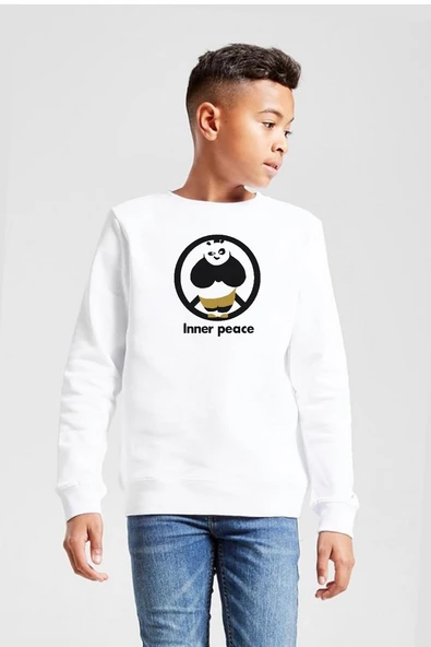 Kung Fu Panda Inner Peace Beyaz Çocuk 2ip Sweatshirt ürün görseli 1