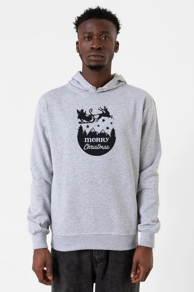 Merry Christmas Sleigh Grimelanj Erkek Kapşonlu 3ip Sweatshirt ürün görseli 1