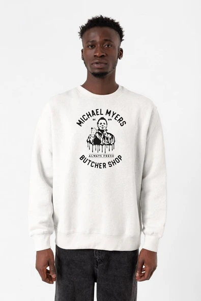 Michael Myers Butcher Shop Beyaz Erkek 2ip Sweatshirt ürün görseli 1