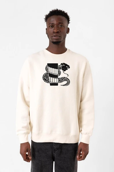 Monogatari Anime Nadeko Snake Symbol Ekru Erkek 2ip Sweatshirt ürün görseli 1