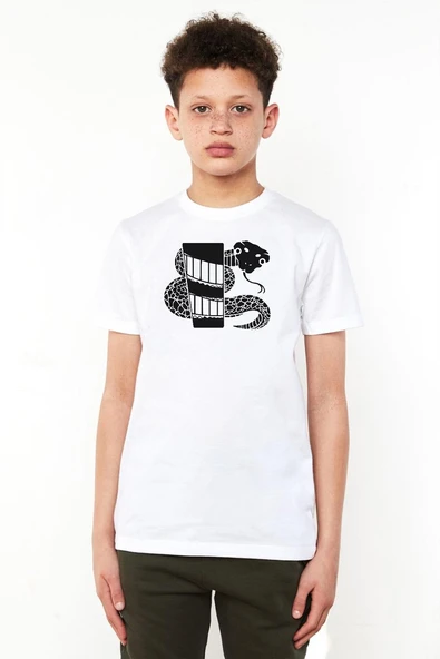 Monogatari Anime Nadeko Snake Symbol Beyaz Çocuk Bisikletyaka Tshirt ürün görseli 1