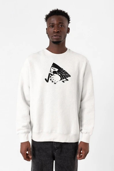 Monogatari Anime Suruga Monkey Symbol Beyaz Erkek 2ip Sweatshirt ürün görseli 1