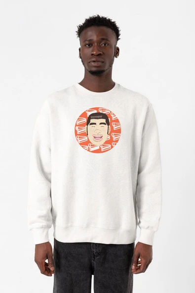 Monogatari Anime Takeo Gouda Circle Poster Beyaz Erkek 2ip Sweatshirt ürün görseli 1