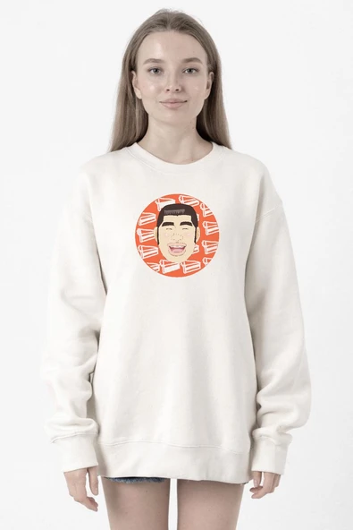 Monogatari Anime Takeo Gouda Circle Poster Beyaz Kadın 2ip Sweatshirt ürün görseli 1