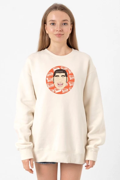 Monogatari Anime Takeo Gouda Circle Poster Ekru Kadın 2ip Sweatshirt ürün görseli 1