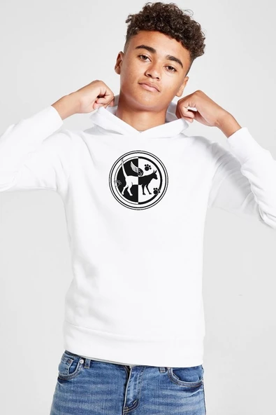 Monogatari Anime Tsubasa Cat Symbol Beyaz Çocuk 3ip Kapşonlu  Sweatshirt ürün görseli 1