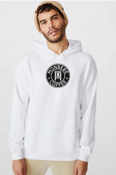 Monsta X Monbebe Coffee Beyaz Erkek 3ip Kapşonlu  Sweatshirt ürün görseli 1