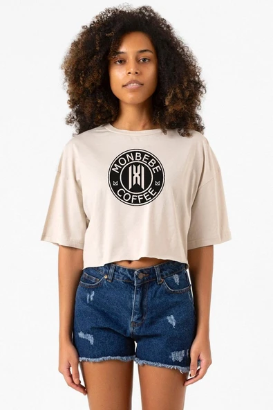 Monsta X Monbebe Coffee Bej Kadın Crop Tshirt ürün görseli 1