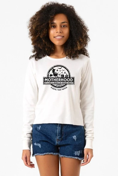 Motherhood Witch Ekstra Uzunkol Sweatshirt Ekru ürün görseli 1