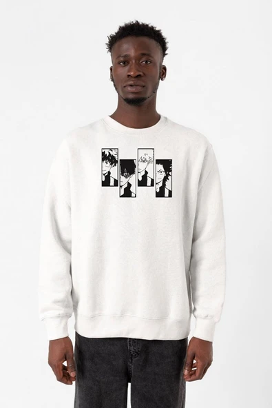 My Hero Academi Anime Class 1A Boys Beyaz Erkek 2ip Sweatshirt ürün görseli 1