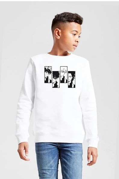 My Hero Academi Anime Class 1A Boys Beyaz Çocuk 2ip Sweatshirt ürün görseli 1