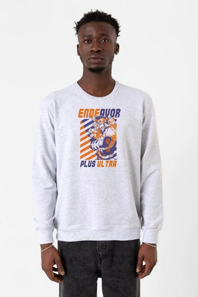 My Hero Academi Anime Endeavor Plus Ultra Karmelanj Erkek 2ip Sweatshirt ürün görseli 1