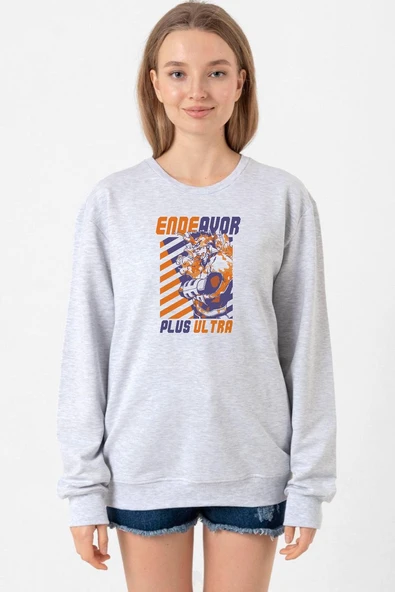 My Hero Academi Anime Endeavor Plus Ultra Grimelanj Kadın 2ip Sweatshirt ürün görseli 1