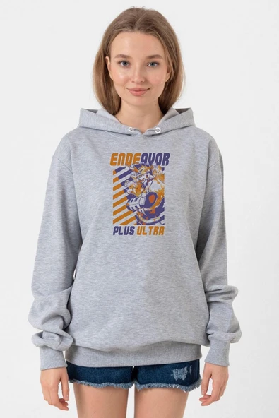My Hero Academi Anime Endeavor Plus Ultra Grimelanj Kadın 3ip Kapşonlu Sweatshirt ürün görseli 1