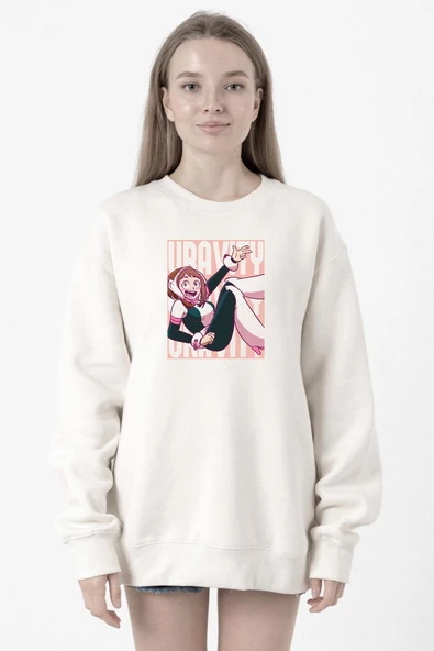 My Hero Academi Uravity Minimal Beyaz Kadın 2ip Sweatshirt ürün görseli 1