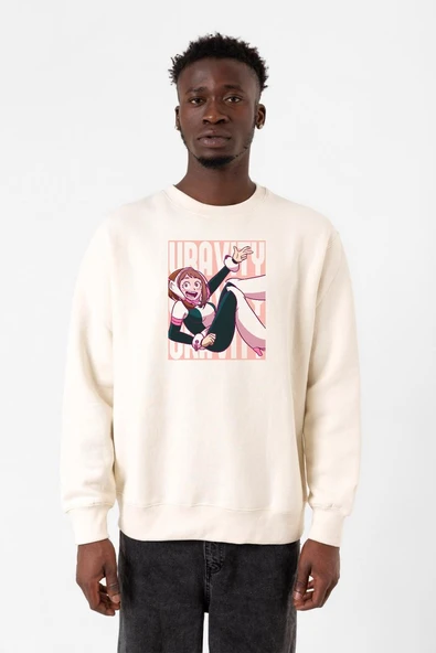 My Hero Academi Uravity Minimal Ekru Erkek 2ip Sweatshirt ürün görseli 1