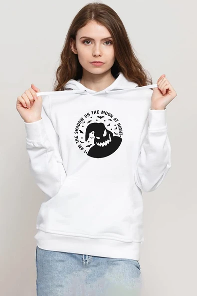 Oogie Boogie Beyaz Kadın 3ip Kapşonlu Sweatshirt ürün görseli 1