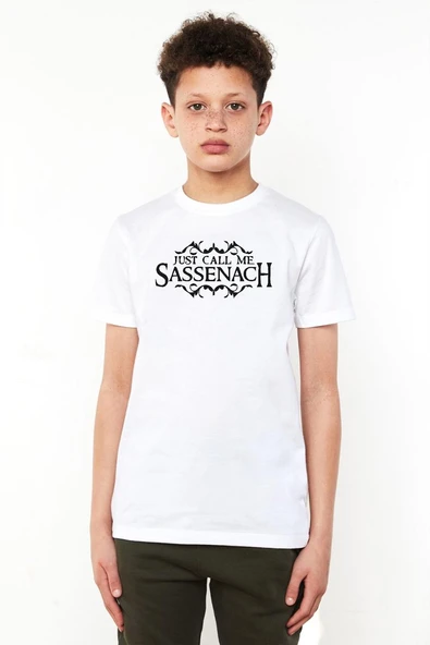 Outlander Just Call Me Sassenach Beyaz Çocuk Bisikletyaka Tshirt ürün görseli 1