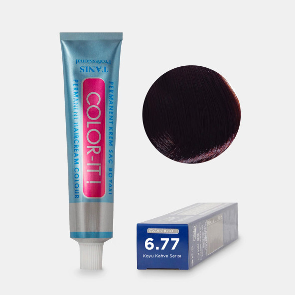Kalıcı Saç Boyası COLOR-IT 6.77 Koyu Kahve Sarısı ürün görseli 1