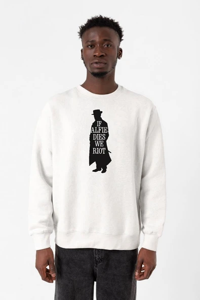 Peaky Blinders Alfie Dies Halloween Beyaz Erkek 2ip Sweatshirt ürün görseli 1