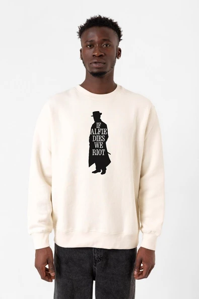 Peaky Blinders Alfie Dies Halloween Ekru Erkek 2ip Sweatshirt ürün görseli 1