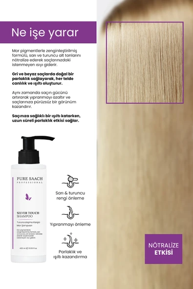 Pure Saach Professional Mor Pigment Silver Shampoo - Resim 2