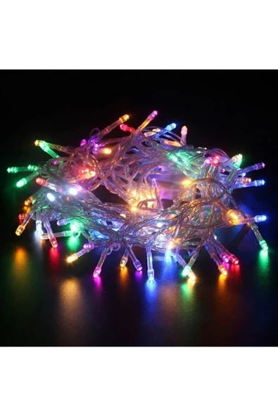 50 Ledli 5 Metre Üç Renk 8 Farklı Fonksiyonlu Fişli Led, Dekor Lambası ürün görseli 1