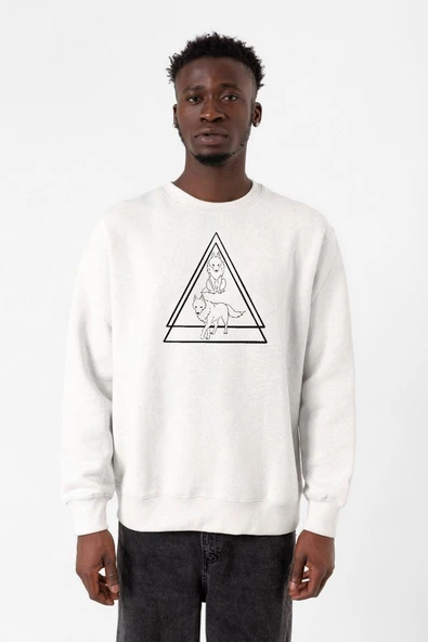 Princess Mononoke Wolves Beyaz Erkek 2ip Sweatshirt ürün görseli 1