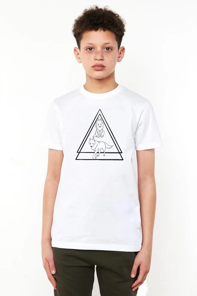 Princess Mononoke Wolves Beyaz Çocuk Bisikletyaka Tshirt ürün görseli 1