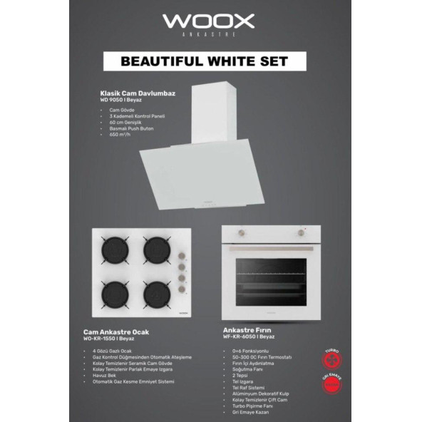 Woox Beautiful White Ankastre Set ürün görseli 1