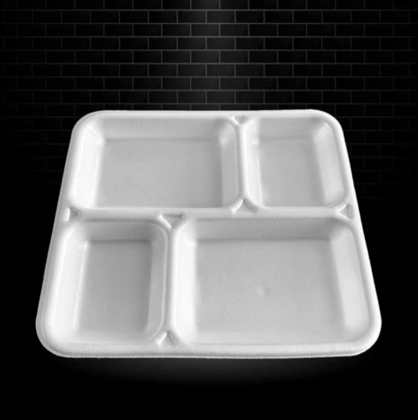 Dağyüce Tek Kullanımlık Köpük 4 Bölmeli Tabldot Köpük Tabak - 26.5x30 Cm. - 10 Adetlik 1 Paket ürün görseli 1