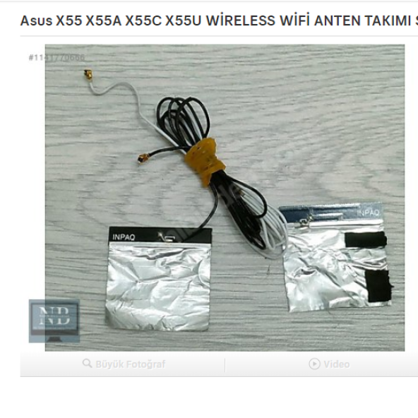 Asus X55 X55A X55C X55U WİRELESS WİFİ ANTEN TAKIMI SAĞ/ SOL ürün görseli 1