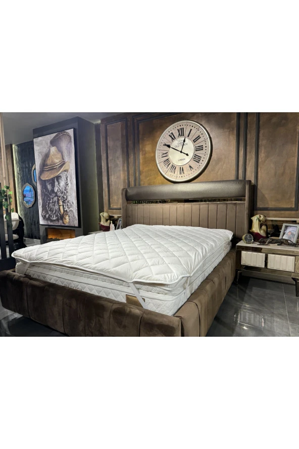 Yüncü Hanım Merinos Kuzu Yünü 160x200 Çift Kişilik Yatak Pedi (%100 Merinos Kuzu Yünü) ürün görseli 1