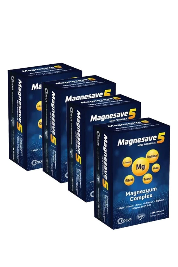 Magnesave5 Magnezyum Complex 60 kapsül x4 ürün görseli 1
