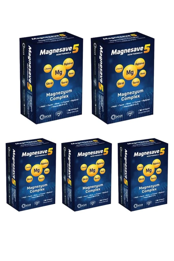Magnesave5 Magnezyum Complex 60 kapsül x5 ürün görseli 1