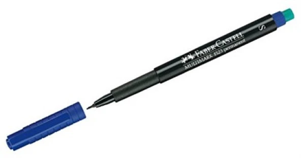 Faber Castell 1523 Permanent Kalem - Asetat Kalemi S Mavi ürün görseli 1