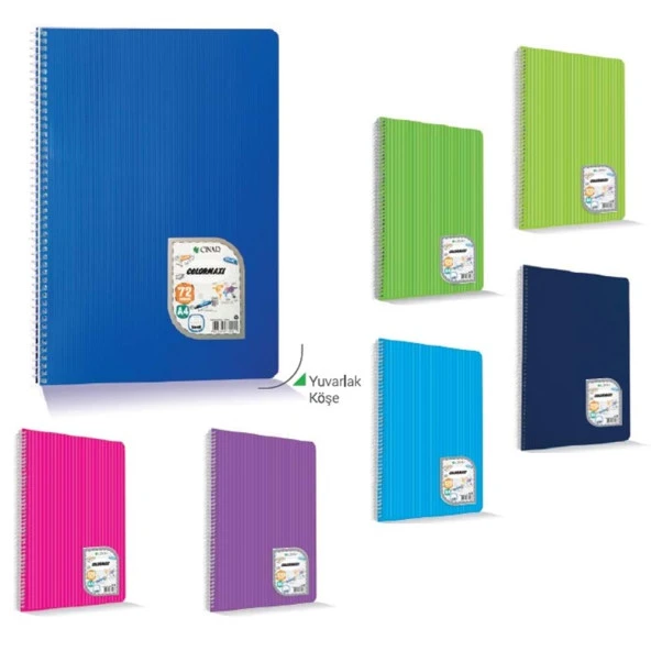 Çınar 72 Yaprak Kareli A4 Defter Spiralli Pp Kapak ürün görseli 1