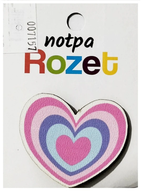 Notpa Rozet Ahşap Kalp Renkli - 3 adet ürün görseli 1