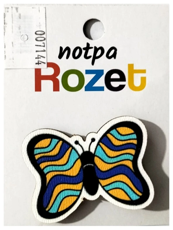 Notpa Rozet Ahşap Kelebek Mavi - 3 adet ürün görseli 1