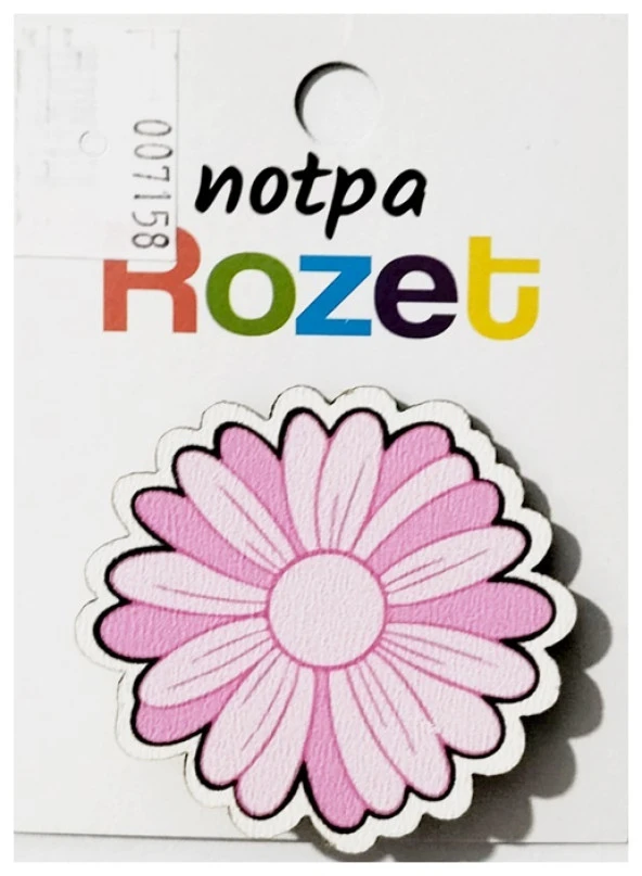 Notpa Rozet Ahşap Pembe Papatya - 3 adet ürün görseli 1