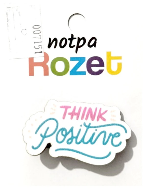 Notpa Rozet Ahşap Think Positive - 3 adet ürün görseli 1