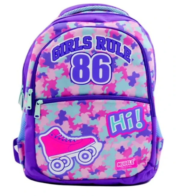 Muggle Anaokulu Çantası Girls Rule Mor Mu-6801 ürün görseli 1
