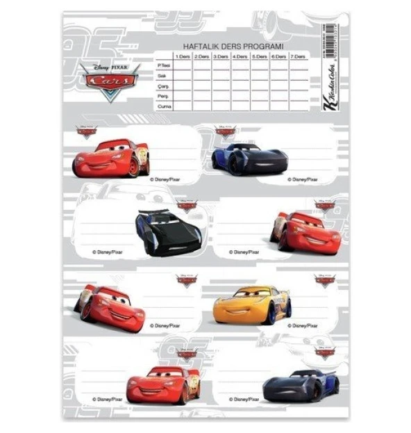 Keskin Color Cars Okul Etiketi 3 set ürün görseli 1