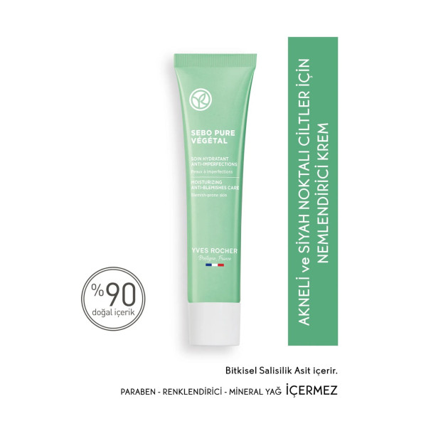 YVES ROCHER Akneye Eğilimli Ciltler Için Sebo Pure Vegetal Jel Krem ürün görseli 1