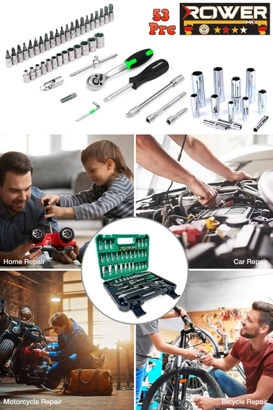 PTTAVM: Rowermax Germany Cr-v Max 1/4 Cırcırlı 53 Parça Lokma
