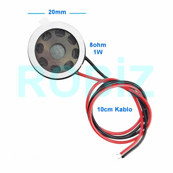 Hoparlör 1W 8ohm 20mm Yuvarlak 10cm Kablolu  Mini 2cm Speaker Ses Müzik Amfi Ürün Müze Otomobil Telefon Sesli ürün görseli 1