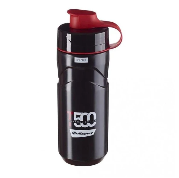 Polisport T500 Thermal Matara 500ML - Bisiklet Suluk Siyah Renk ürün görseli 1