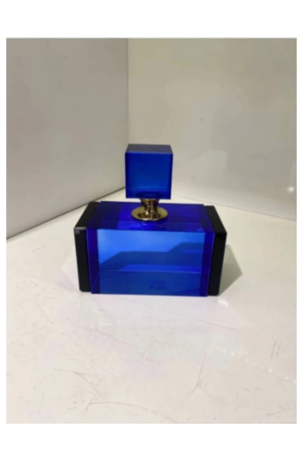 Dekoratif Kristal Mavi Cam Şişe 11 Cm ürün görseli 1