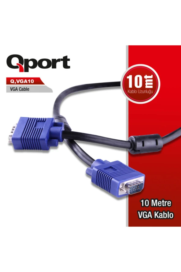 Qport  Q-vga10 10 Metre Vga Kablo ürün görseli 1